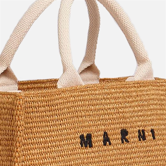 Marni Small Raffia Tote, Raw Siena/Natural 
